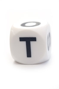 Character T on the dice: Letter on the cube