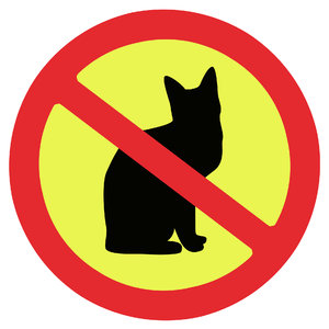 Prohibition sign 3: No cats