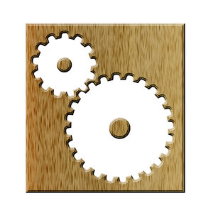 Gears pictogram 1: Sprocket is a profiled wheel with teeth that meshes with a chain, track or other perforated or indented material