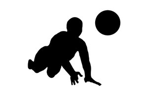 Volleyball 5: Silhouette of playing girl