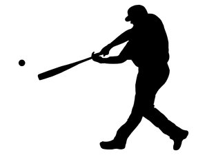 Batter from baseball team 3: Silhouette of baseball player