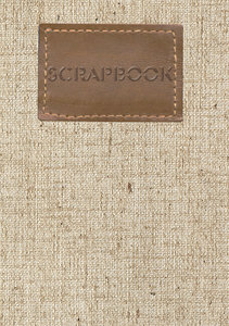 Cover of scrapbook 1: Linen cover with leather element