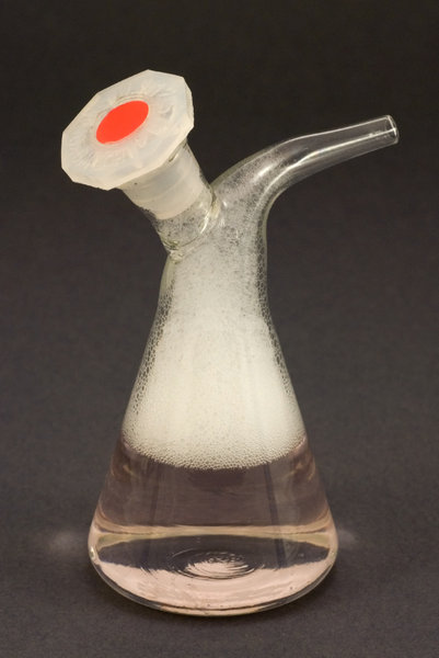Glass retort: Glassware device from chemistry laboratory used for distillation