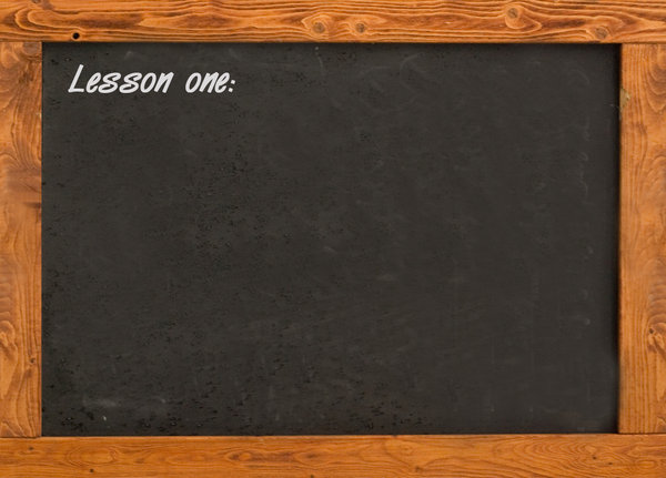 Blackboard in the classroom 2: Sample of writnig on the school board