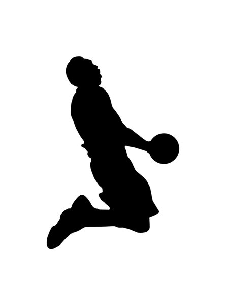 Basketball player 1: Silhouette of basketball player