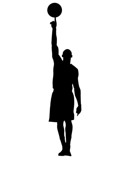 Basketball player 3: Silhouette of basketball player