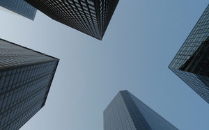 Zenith Skyscrapers: New York skyscrapers in zenith perspective