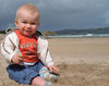 baby op het strand: 