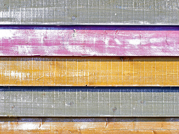 colors: colored wooden beach hut