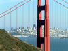 Golden Gate Bridge: A view of San Francisco through the Golden Gate Bridge.