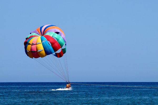 Parasailing: Flying after a speedboat in a parachute is a hit