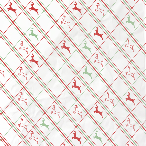 Christmas paper with reindeer: Christmas paper pattern with lines and reindeer