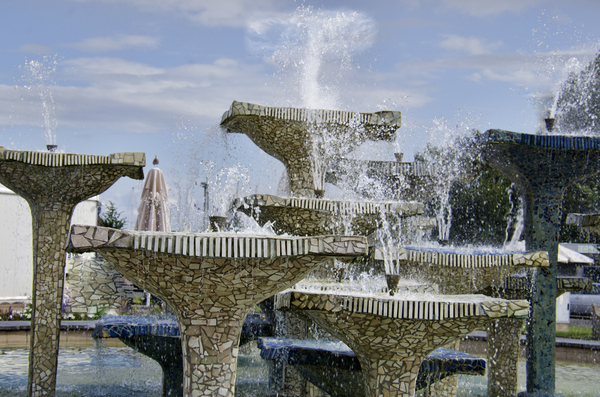 fountain: fountain at the coastline of Gdynia-Poland