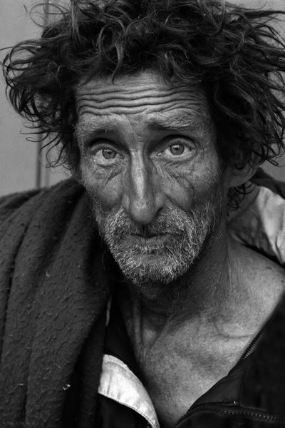 Homeless Portraiture 03: Portrait of homeless man