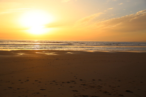 Sunset at the beach 3: Sunset at Caparica beach south of Lissabon