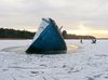 Frozen wreck: Old shipwreck caught in the ice