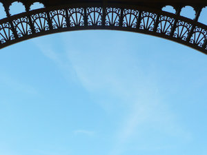 Eiffel tower arch border: Closeup of one of the lower arches of the Eiffel tower in Paris. Maybe useful as border?