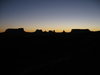Night time in Monument valley: Outline of the mountains in Monument Valley