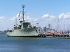 HMS Castlemaine: HMS Castlemaine
retired naval craft now a museum at Williamstown, Australia. Melbourne skyline in background