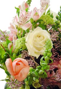Huge flower bouquet 6: Great bunch of white/pink flowers - detail with rose and tulip