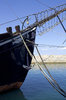 Old sailing ship: Prow of an old sailing ship in the harbour at Kyrenia, Cyprus.