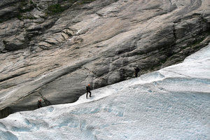 Glacier climbers: Climbers on a glacier in Norway.