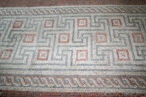 Ancient Roman mosaic floor: Genuine ancient Roman mosaic floor at Bignor, West Sussex, England. Photography at this site was freely permitted.