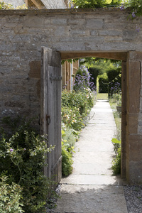 Garden door: A garden door at Lytes Cary Manor, Somerset, England. Photography in the grounds of this National Trust property is freely permitted.
