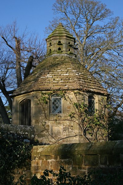 Old dovecote: An old stone dovecote in West Sussex, England, in winter.