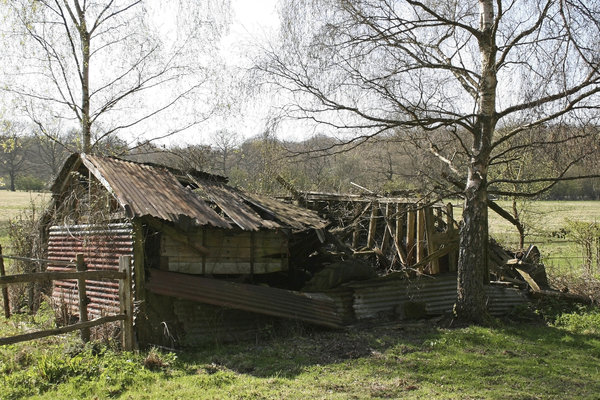 Remains of the day: An old derelict shed in West Sussex, England.