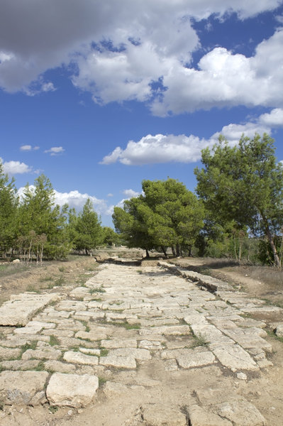 Ancient road: Remains of an ancient Greco-Roman road at Salamis, Cyprus.