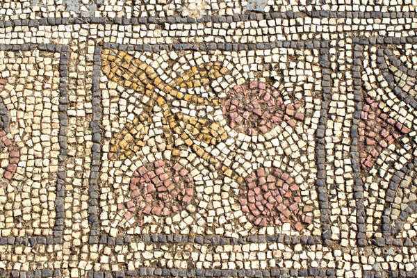 Ancient church mosaics 9: Mosaics in the ruins of the 6th century basilica at Aya Trias, Sipahi, northern Cyprus.