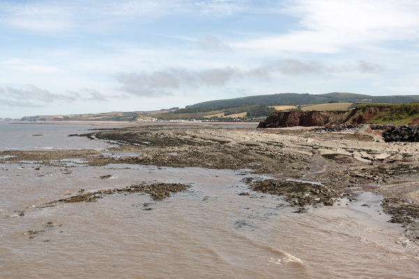 Coastline at low tide: Coastline at low tide at Watchet, Somerset, England.