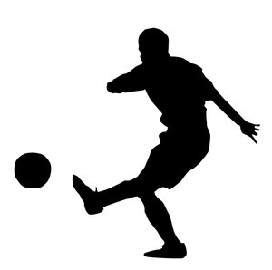 Soccer player: A football player silhouette.Please comment this shot or mail me if you found it useful. Just to let me know!I would be extremely happy to see the final work even if you think it is nothing special! For me it is (and for my portfolio).