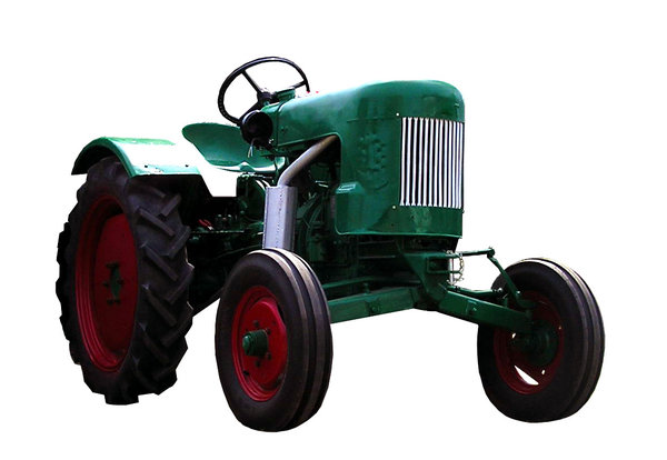 Een zeer oude tractor: 