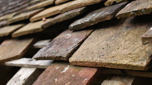 Tile roof 1: Tile roof from an old wash house. Format 16:9. 