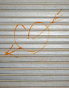 Heart: A graffiti heart on a shop front in Beirut