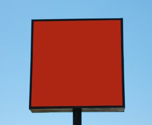 Rectangular, 1 post sign on bl: free-standing sign used to convey advertising and information.