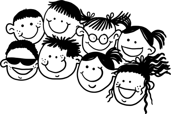 Happy Kids Faces: Doodle kids faces.