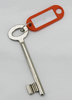 keyholder with key: Orange keyholder, no text, with key
