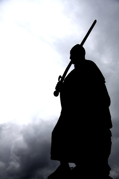Medieval warrior: Medieval warrior in Guimaraes. Portugal. EU