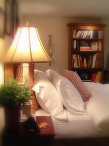 Cool summer whites:  White sheets and pillows always look so cool and comfortable in the summer