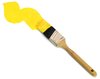 Painting 1: Paint brush and yellow paint, isolated on white background.