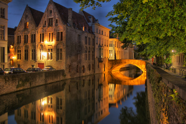 Bruges at Night: HDR shot of Bruges at Night