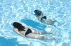 Underwater: Two girls underwater