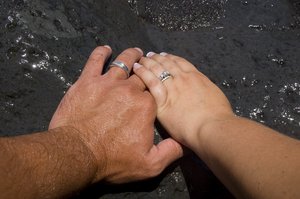 Me and my wife.: My hand is the enormous one.