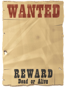 Wanted Poster: Blank wanted dead or alive poster.