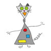 Robot cat: Drawing of a robot cat