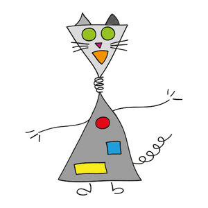 Robot cat: Drawing of a robot cat