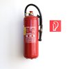 Fire Extinguisher: Fire extinguisher hanging on the wall